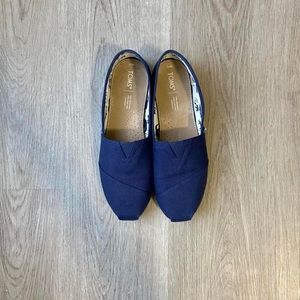 Navy TOM Slip-Ons